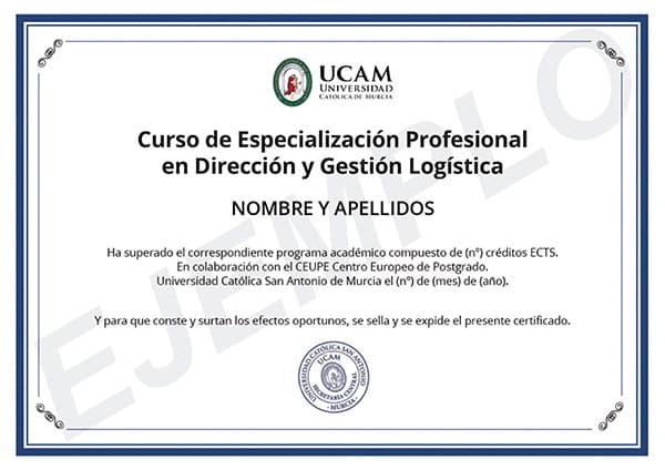 Diploma de Curso de Logística Online