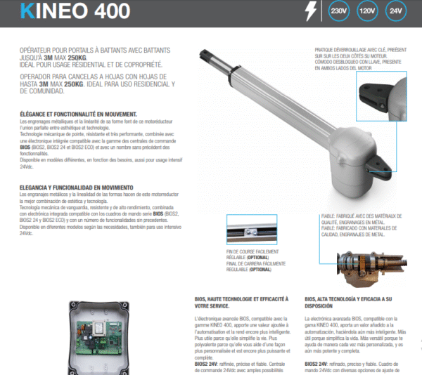 motor batiente electromecanico ALLMATIC KINEO - Imagen 2