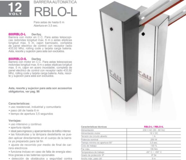 barrera automatica TAU RBLO-L - Imagen 4