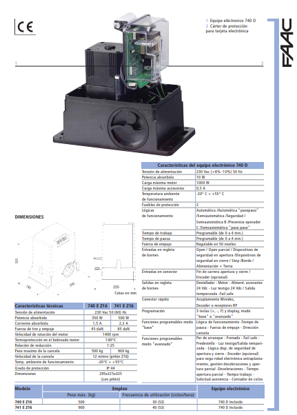 Motor corredera FAAC 740 - Imagen 4
