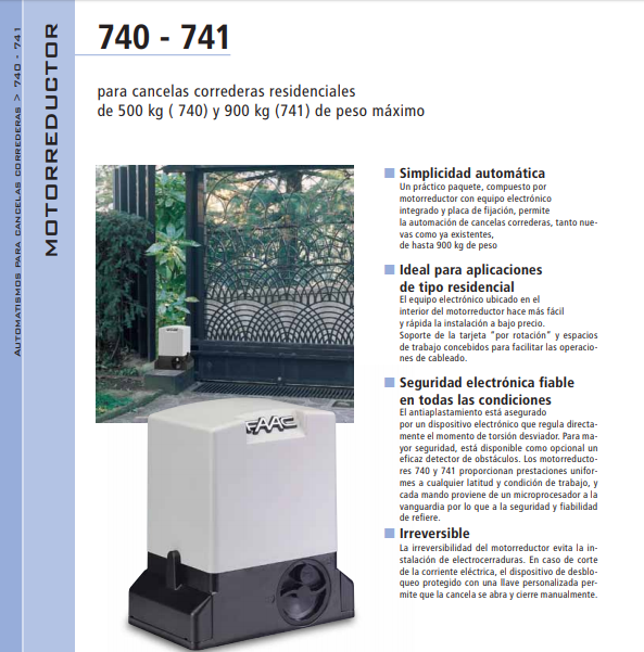 Motor corredera FAAC 740 - Imagen 3