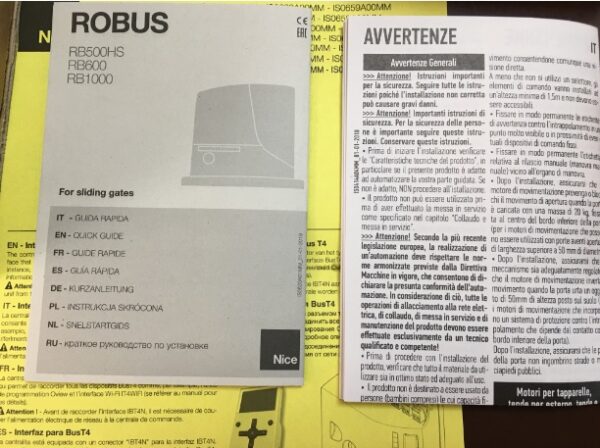 motor corredera nice robus 1000 - Imagen 12